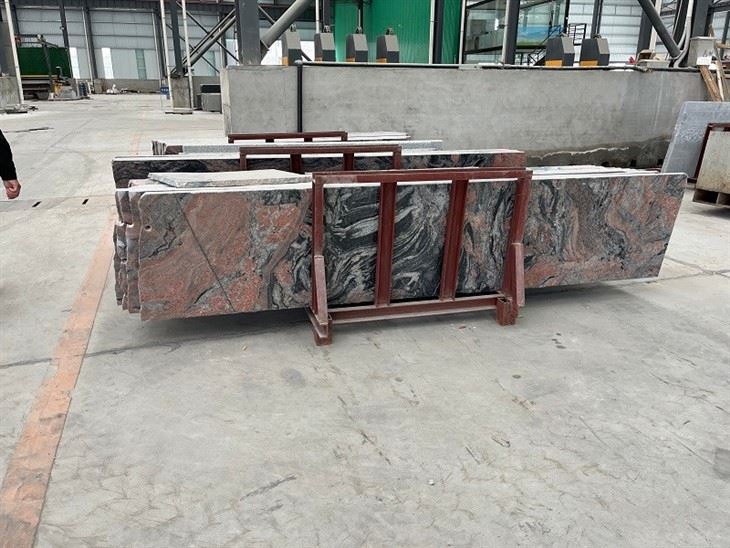 red granite slabs